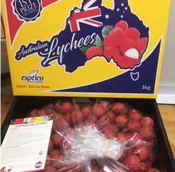 Lychee box of  Kwai Mai Pink for export to the USA