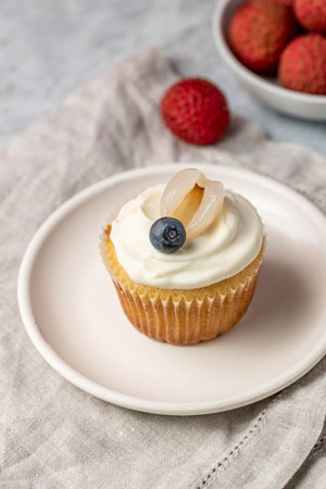 Lychee Blueberry Cupcakes